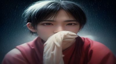 博人操雏田成长弧线分析配图——少年博人在训练场挥汗如雨，远处雏田静静守望，粉色光晕营造温柔守护氛围